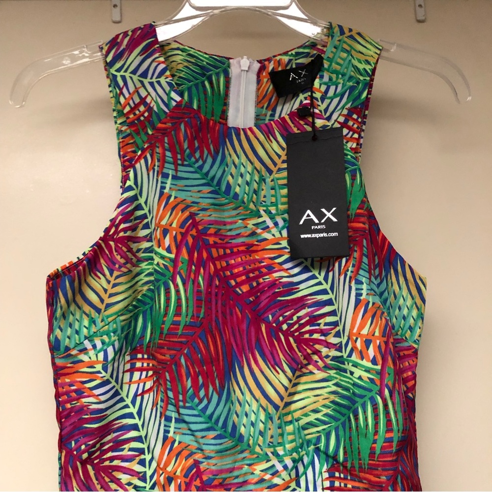 NWT AX Paris Tropical Wide Leg Pant Jumpsuit